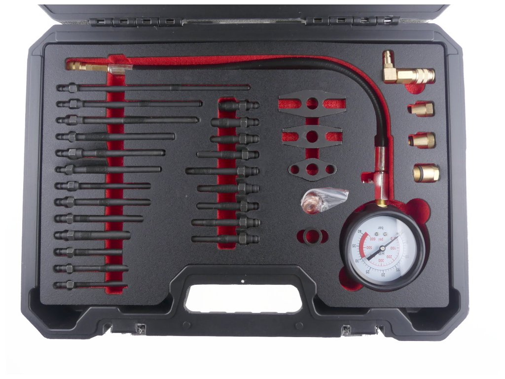 Kompresiometr - tester komprese pro benzínové i dieselové motory - QUATROS QS30101
