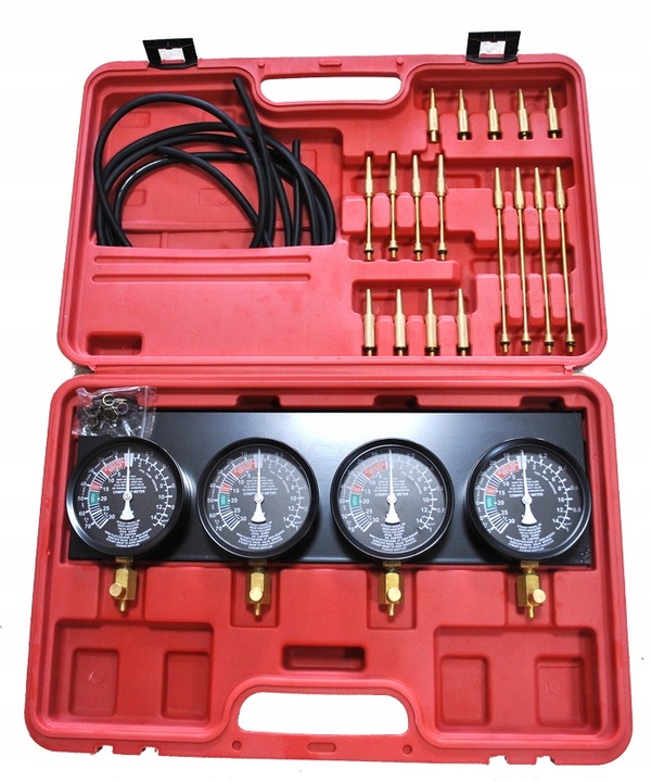 Tester na synchronizaci karburátorů, vakuometry + redukce - QUATROS QS30504