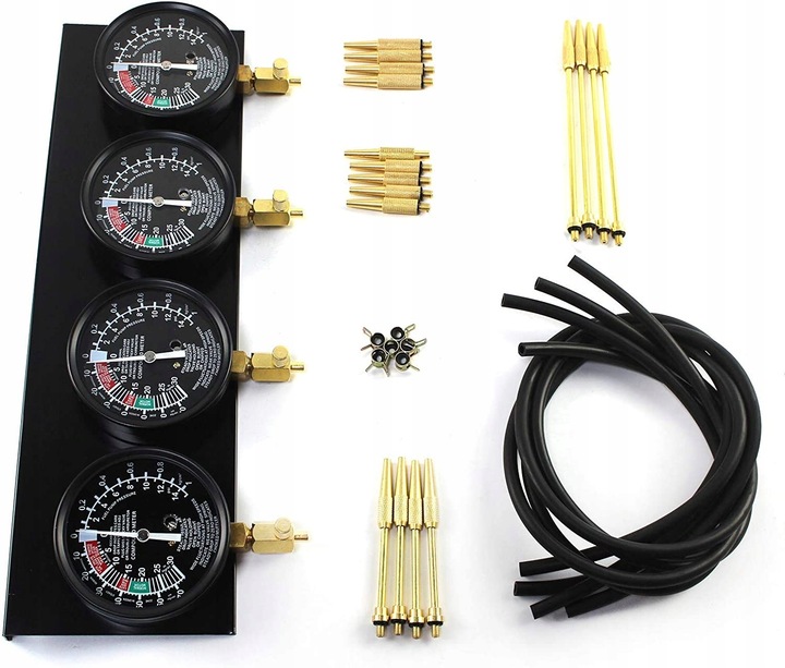 Tester na synchronizaci karburátorů, vakuometry + redukce - QUATROS QS30504