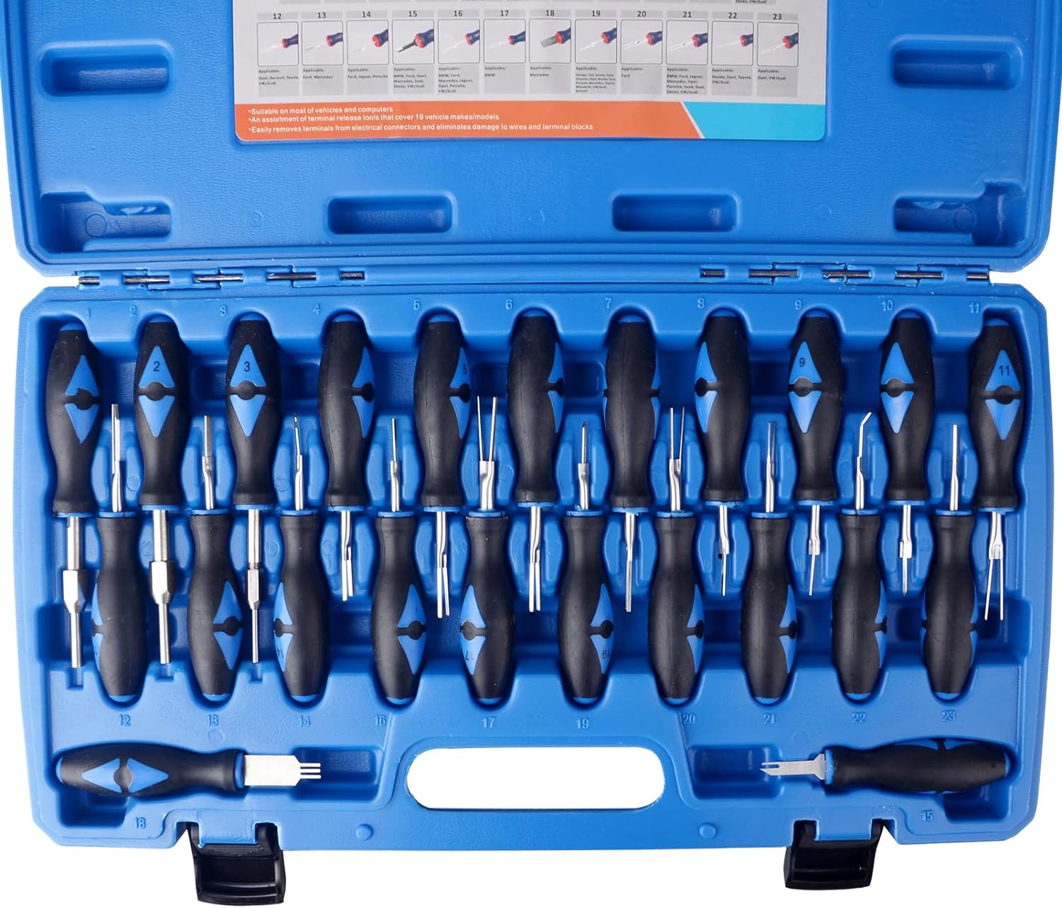 Vypichováky konektorů, pro VAG, BMW, Mercedes a mnohé další, sada 23 ks - SATRA