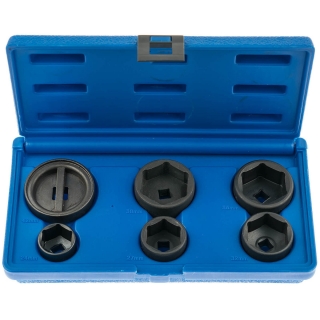 Hlavice na olejové a palivové filtry, 3/8" a 1/2", 6hran, 24 - 42 mm, sada 6 ks - ASTA