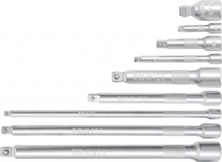 Prodloužení výkyvná 1/4", 3/8" a 1/2", různé délky, sada 9 kusů - BGS 2253