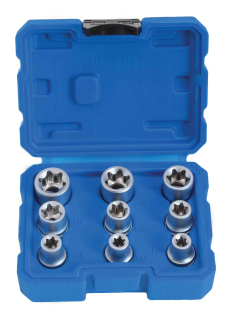 Nástrčné hlavice TORX-E 1/2", E10 - E24, 9 ks - SATRA