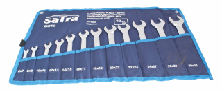 Ploché klíče otevřené 6x7 - 30x32 mm, dvoustranné, sada 12 ks - SATRA