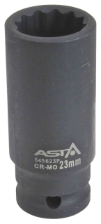 Hlavice nástrčná úderová 1/2" 21 mm, 12hranná, prodloužená 78 mm - ASTA