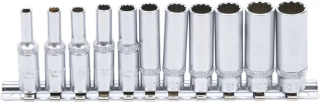 Hlavice nástrčné 1/4" 4-13 mm,12ti hranné,prodloužené, 11 dílů - BGS 5251