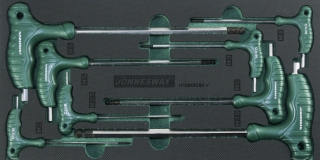 Modul pěnový - klíče Imbus s kuličkou a T rukojetí, H2 - H10, 8 ks - JONNESWAY H10MB08KV